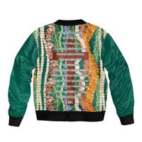 Mahalo Hawaii - Ka Pule a ka Haku Sleeve Zip Bomber Jacket Mixed Lei LT7 - Polynesian Pride