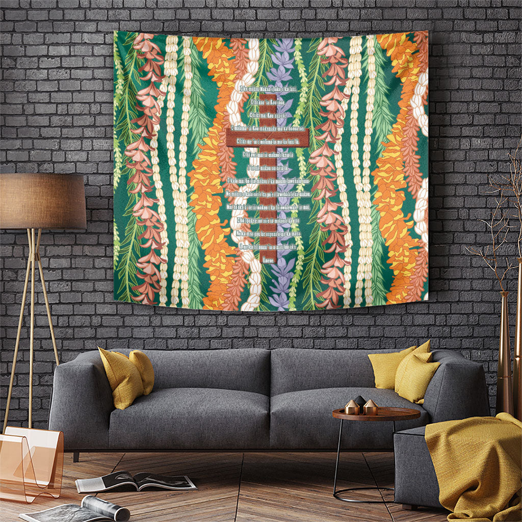 Mahalo Hawaii - ⁠Ka Pule a ka Haku Tapestry Mixed Lei