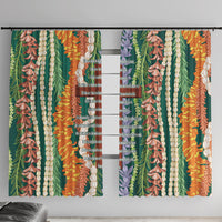 Mahalo Hawaii - Ka Pule a ka Haku Window Curtain Mixed Lei LT7 With Hooks Sage Green - Polynesian Pride
