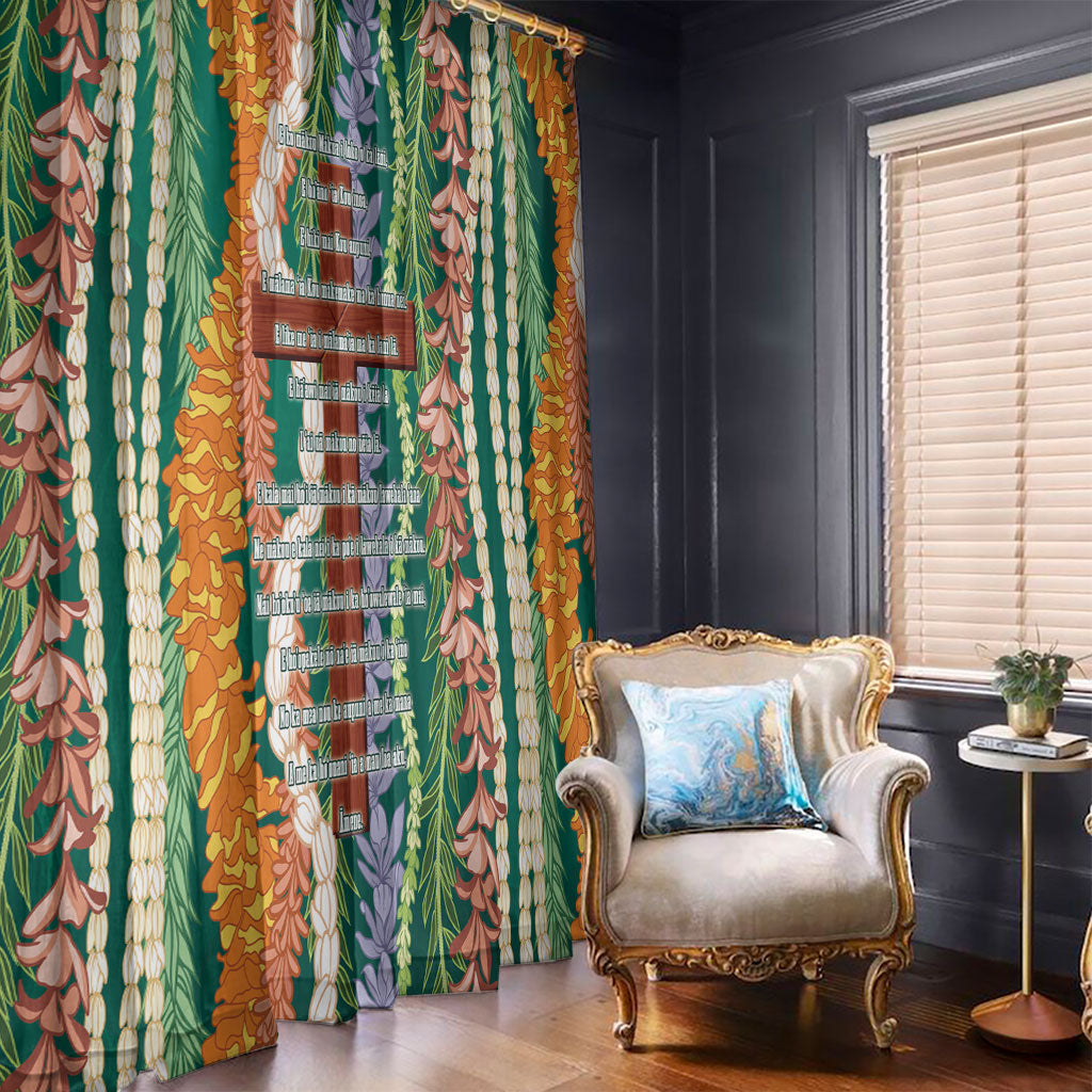 Mahalo Hawaii - Ka Pule a ka Haku Window Curtain Mixed Lei LT7 - Polynesian Pride
