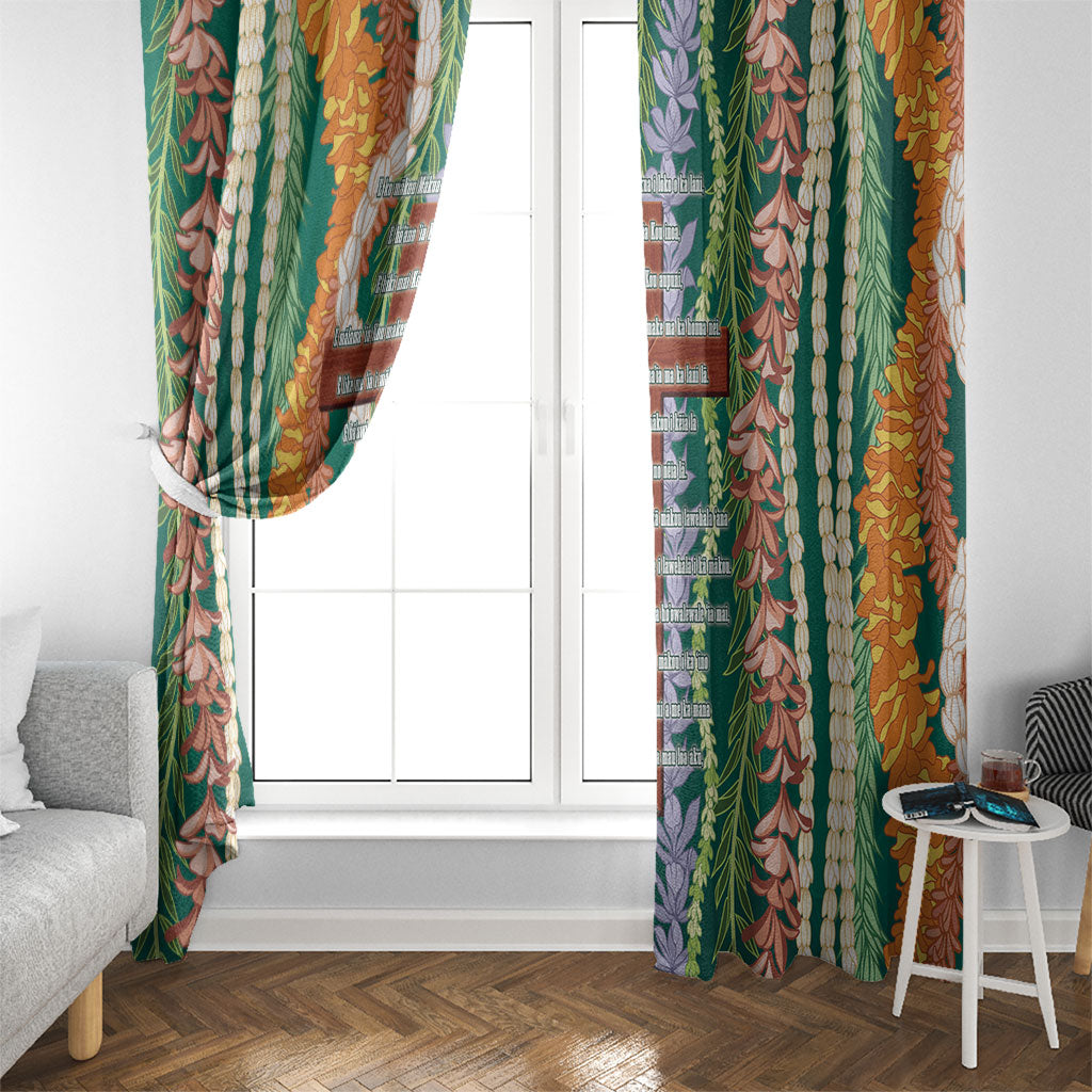 Mahalo Hawaii - Ka Pule a ka Haku Window Curtain Mixed Lei LT7 - Polynesian Pride