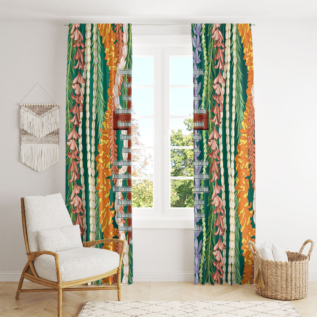 Mahalo Hawaii - Ka Pule a ka Haku Window Curtain Mixed Lei LT7 - Polynesian Pride
