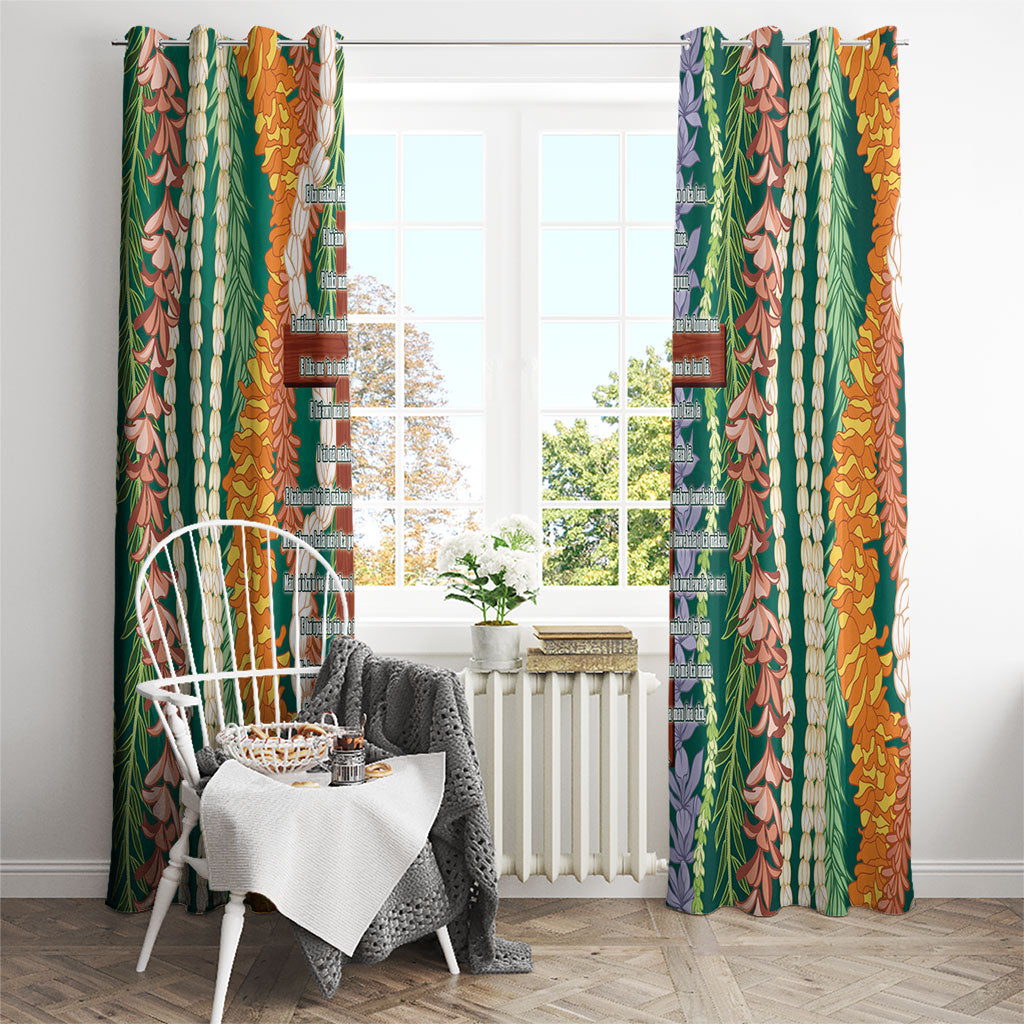 Mahalo Hawaii - Ka Pule a ka Haku Window Curtain Mixed Lei LT7 - Polynesian Pride