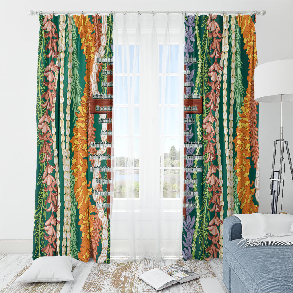 Mahalo Hawaii - Ka Pule a ka Haku Window Curtain Mixed Lei LT7 - Polynesian Pride