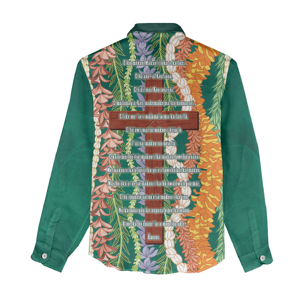 Mahalo Hawaii - Ka Pule a ka Haku Women Casual Shirt Mixed Lei LT7 - Polynesian Pride