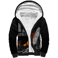 Hawaii Humpback Whale Sherpa Hoodie Be Strong - Pray For Maui LT7 Unisex Black - Polynesian Pride