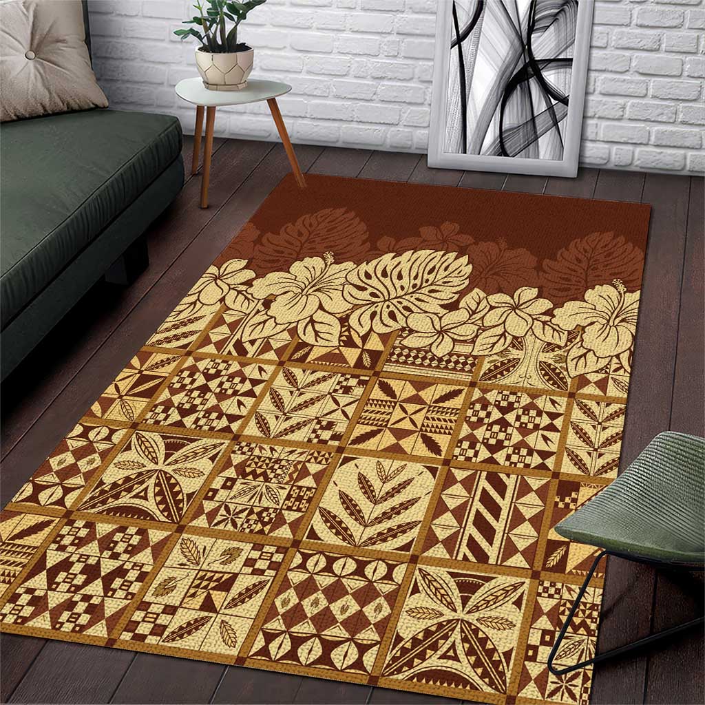 Niue Hiapo Motif Area Rug Tapa Classic