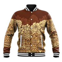 Niue Hiapo Motif Baseball Jacket Tapa Classic LT7 Unisex Beige - Polynesian Pride