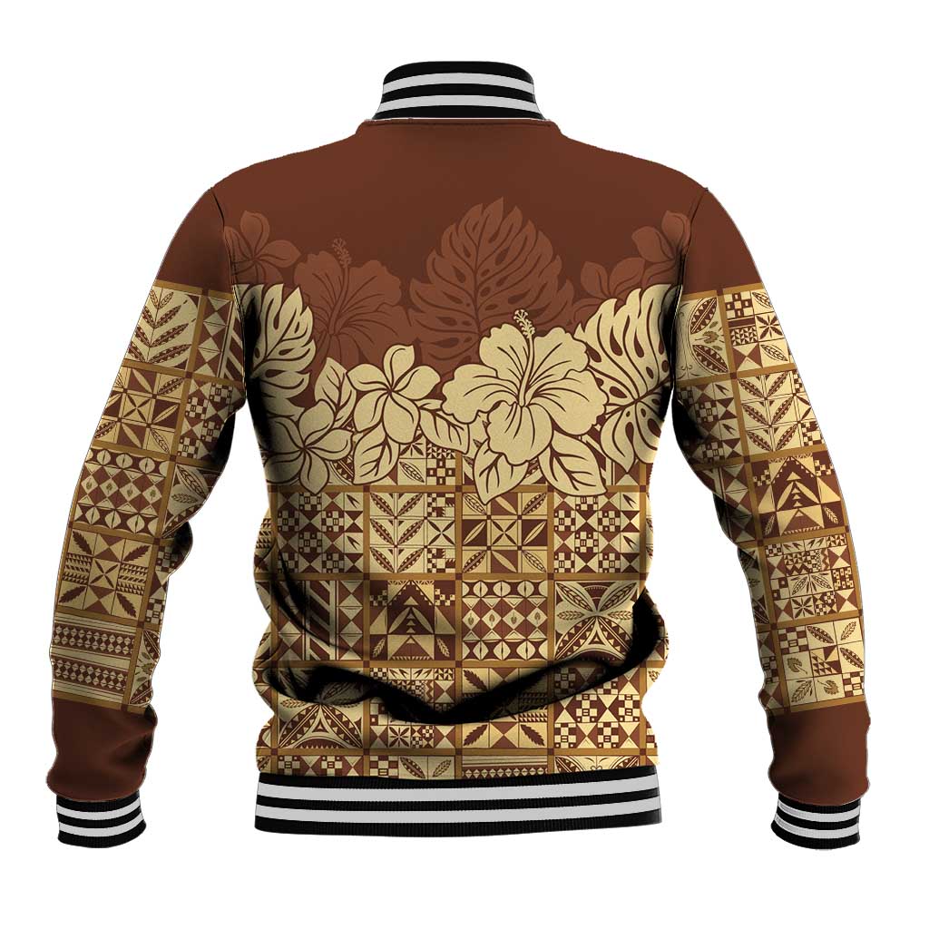 Niue Hiapo Motif Baseball Jacket Tapa Classic LT7 - Polynesian Pride