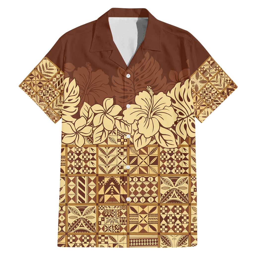 Niue Hiapo Motif Family Matching Mermaid Dress and Hawaiian Shirt Tapa Classic