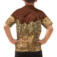 Niue Hiapo Motif Family Matching Tank Maxi Dress and Hawaiian Shirt Tapa Classic LT7 - Polynesian Pride