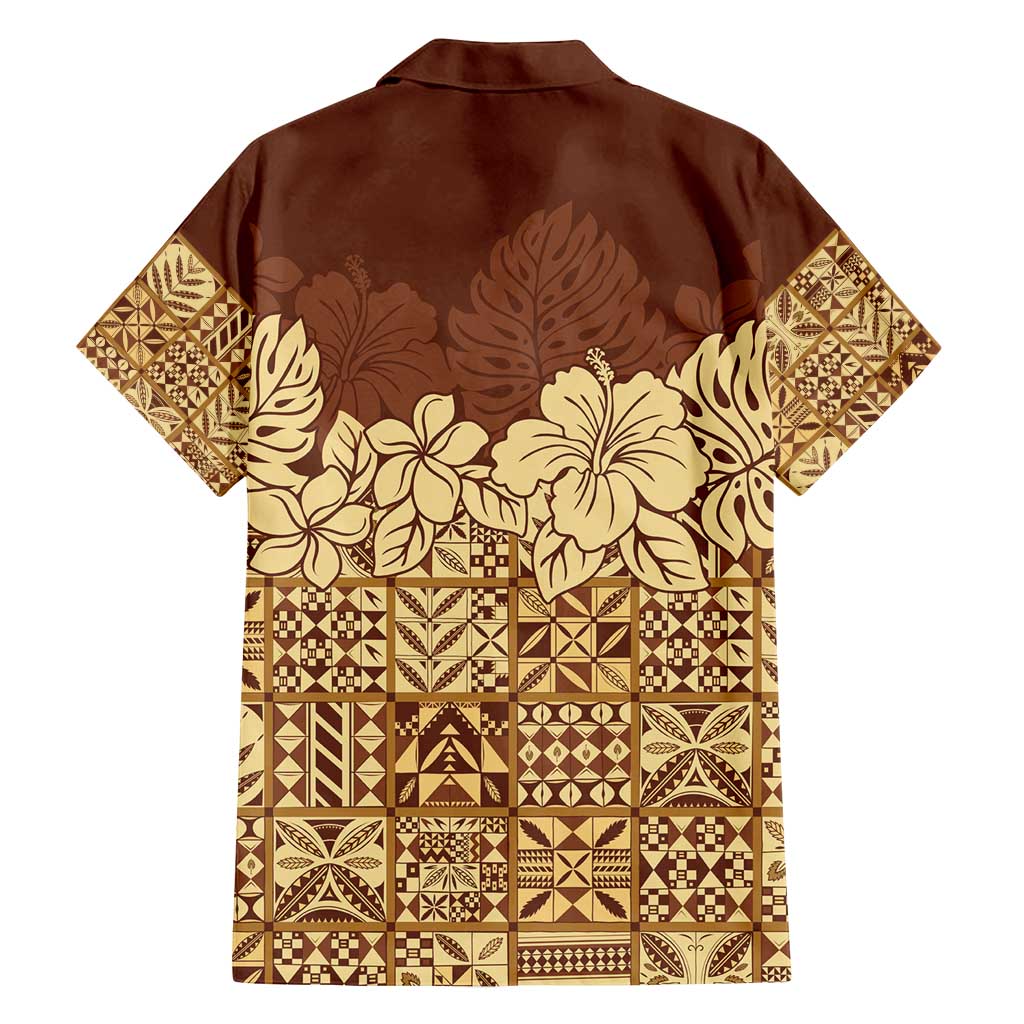 Niue Hiapo Motif Family Matching Tank Maxi Dress and Hawaiian Shirt Tapa Classic LT7 - Polynesian Pride