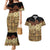 Niue Hiapo Motif Couples Matching Mermaid Dress and Hawaiian Shirt Tapa Classic - Black Ver