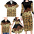 Niue Hiapo Motif Family Matching Long Sleeve Bodycon Dress and Hawaiian Shirt Tapa Classic - Black Ver