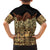 Niue Hiapo Motif Family Matching Off The Shoulder Long Sleeve Dress and Hawaiian Shirt Tapa Classic - Black Ver