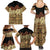 Niue Hiapo Motif Family Matching Summer Maxi Dress and Hawaiian Shirt Tapa Classic - Black Ver