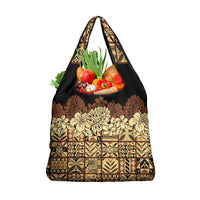 Niue Hiapo Motif Grocery Bag Tapa Classic - Black Ver