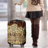 Niue Hiapo Motif Luggage Cover Tapa Classic - Black Ver
