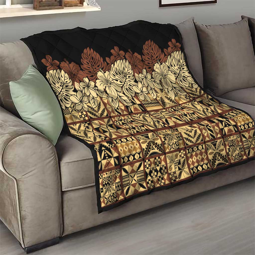 Niue Hiapo Motif Quilt Tapa Classic - Black Ver