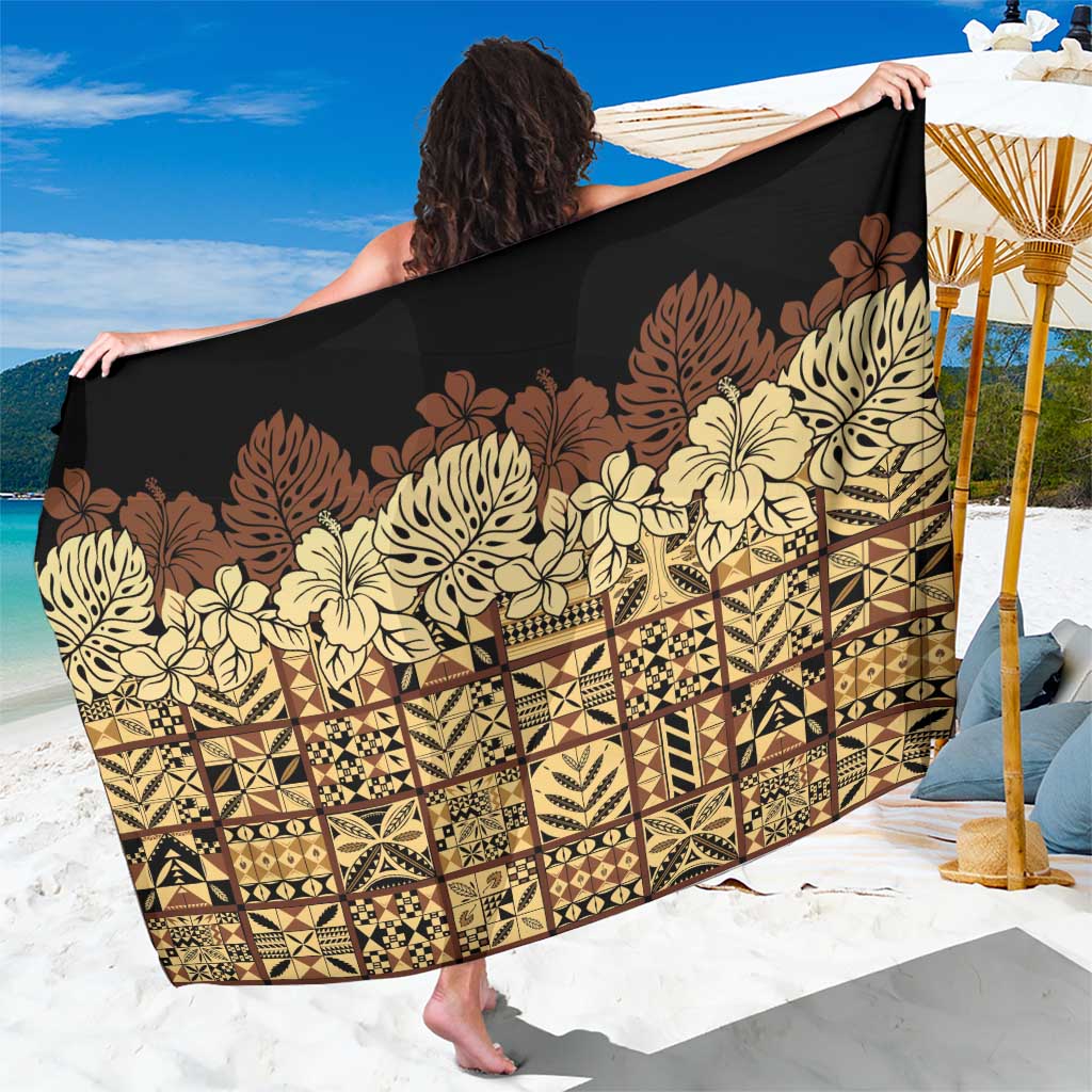 Niue Hiapo Motif Sarong Tapa Classic - Black Ver