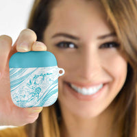 Sharks Couple Dreamy Polynesians Floral Sea AirPods Case Turquoise LT7 - Polynesian Pride