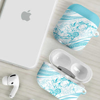 Sharks Couple Dreamy Polynesians Floral Sea AirPods Case Turquoise LT7 - Polynesian Pride