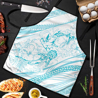 Sharks Couple Dreamy Polynesians Floral Sea Apron Turquoise LT7 Turquoise - Polynesian Pride