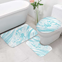 Sharks Couple Dreamy Polynesians Floral Sea Bathroom Set Turquoise - Polynesian Pride