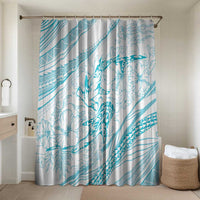 Sharks Couple Dreamy Polynesians Floral Sea Bathroom Set Turquoise - Polynesian Pride