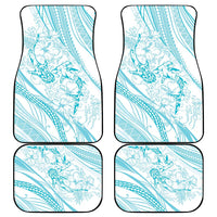 Sharks Couple Dreamy Polynesians Floral Sea Car Mats Turquoise LT7 - Polynesian Pride