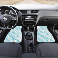 Sharks Couple Dreamy Polynesians Floral Sea Car Mats Turquoise LT7 Set 2pcs - Front Turquoise - Polynesian Pride