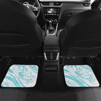 Sharks Couple Dreamy Polynesians Floral Sea Car Mats Turquoise LT7 Set 2pcs - Back Turquoise - Polynesian Pride