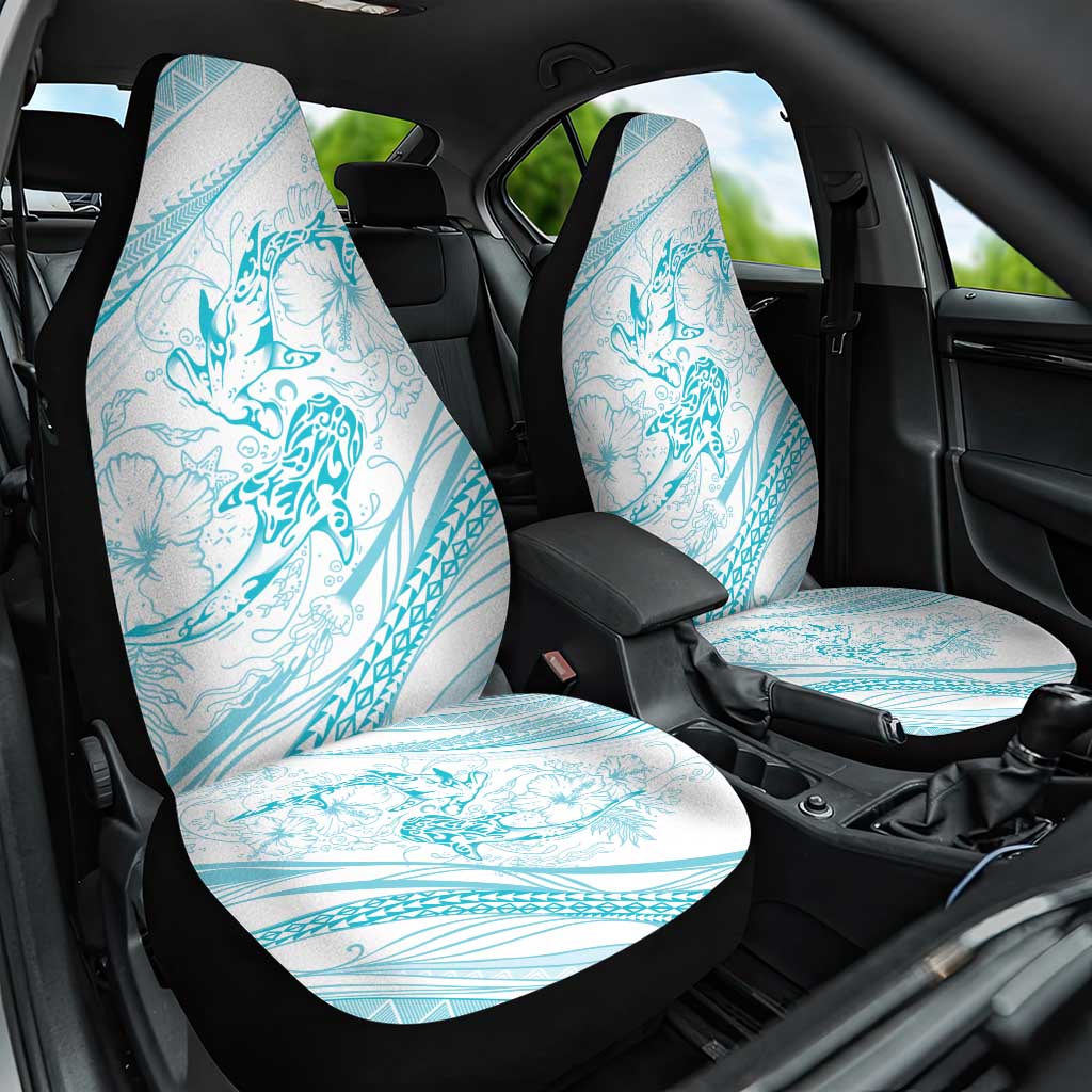 Sharks Couple Dreamy Polynesians Floral Sea Car Seat Cover Turquoise LT7 One Size Turquoise - Polynesian Pride