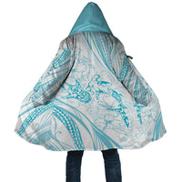Sharks Couple Dreamy Polynesians Floral Sea Cloak Turquoise - Polynesian Pride