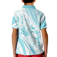 Sharks Couple Dreamy Polynesians Floral Sea Kid Polo Shirt Turquoise LT7 - Polynesian Pride