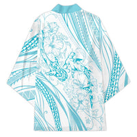 Sharks Couple Dreamy Polynesians Floral Sea Kimono Turquoise LT7 - Polynesian Pride