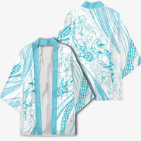 Sharks Couple Dreamy Polynesians Floral Sea Kimono Turquoise LT7 - Polynesian Pride