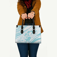 Sharks Couple Dreamy Polynesians Floral Sea Leather Bag Turquoise LT7 - Polynesian Pride