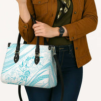 Sharks Couple Dreamy Polynesians Floral Sea Leather Bag Turquoise LT7 - Polynesian Pride