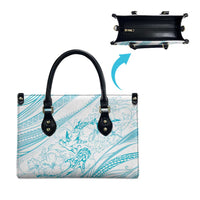 Sharks Couple Dreamy Polynesians Floral Sea Leather Bag Turquoise LT7 - Polynesian Pride