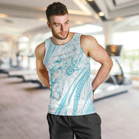 Sharks Couple Dreamy Polynesians Floral Sea Men Tank Top Turquoise LT7 Turquoise - Polynesian Pride