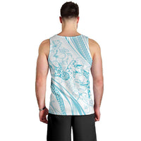 Sharks Couple Dreamy Polynesians Floral Sea Men Tank Top Turquoise LT7 - Polynesian Pride