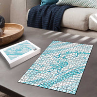 Sharks Couple Dreamy Polynesians Floral Sea Puzzle Turquoise LT7 - Polynesian Pride
