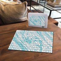 Sharks Couple Dreamy Polynesians Floral Sea Puzzle Turquoise LT7 - Polynesian Pride