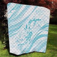 Sharks Couple Dreamy Polynesians Floral Sea Quilt Turquoise LT7 - Polynesian Pride