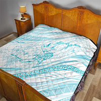 Sharks Couple Dreamy Polynesians Floral Sea Quilt Turquoise LT7 - Polynesian Pride