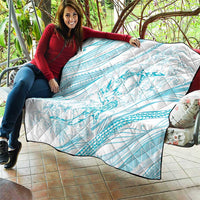 Sharks Couple Dreamy Polynesians Floral Sea Quilt Turquoise LT7 - Polynesian Pride