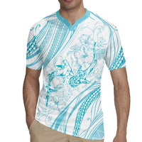 Sharks Couple Dreamy Polynesians Floral Sea Rugby Jersey Turquoise LT7 - Polynesian Pride