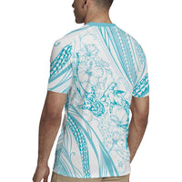 Sharks Couple Dreamy Polynesians Floral Sea Rugby Jersey Turquoise LT7 - Polynesian Pride