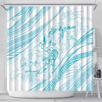 Sharks Couple Dreamy Polynesians Floral Sea Shower Curtain Turquoise LT7 - Polynesian Pride